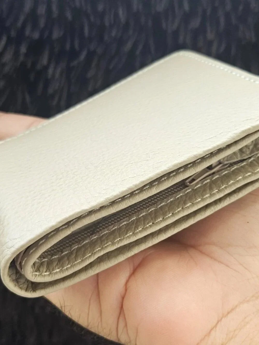 Handmade Billfold Wallet Beige Genuine Leather Bifold Card Holder Purse New